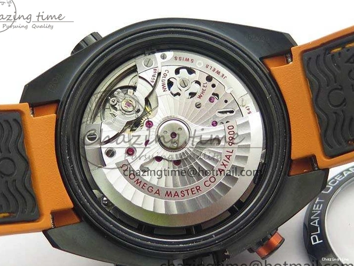 1230 Planet Ocean Master Chronometer Chrono DLC OM 1:1 Best Edition Black Dial On Nylon Strap A Chic 8103